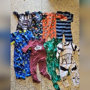 Carter's Kids One Piece Footies - Blue, Red, Green, Orange, Black, White